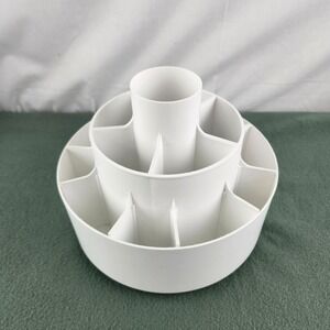Pampered Chef  White Tool Turn About Carousel Utensil Holder Caddy 2171 EUC